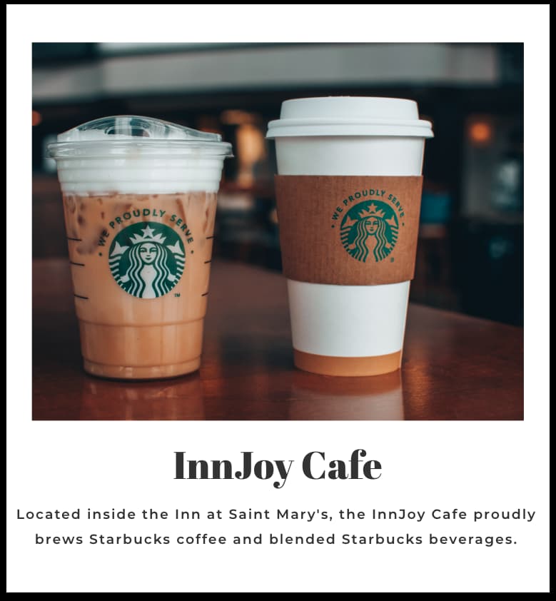 Two Starbucks drinks at Innjoy Café